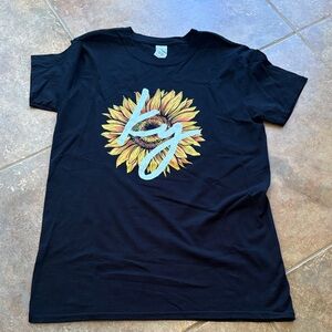 Gildan Black Tee with Sunflower Design